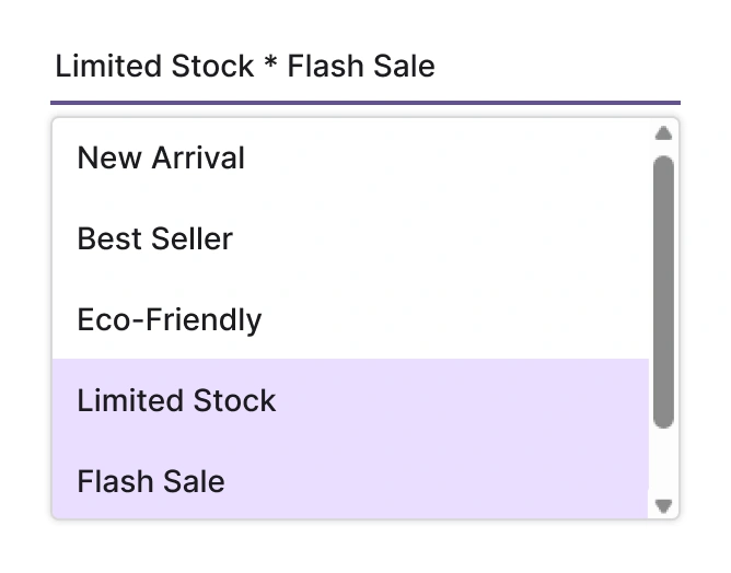 React MultiSelect Dropdown with delimiter mode.