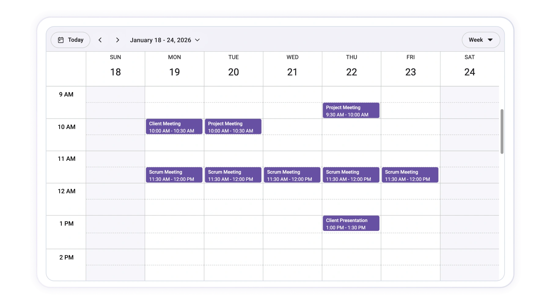 React Scheduler component