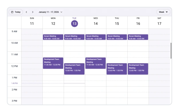 Current time indicator.