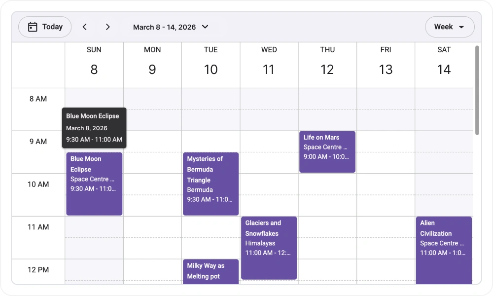 Tooltip integration in React Scheduler component.