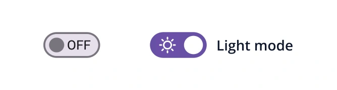 React Switch track label