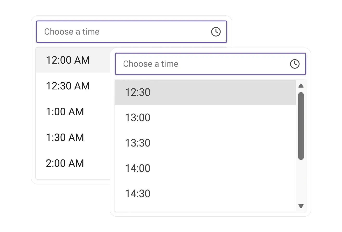 React TimePicker component