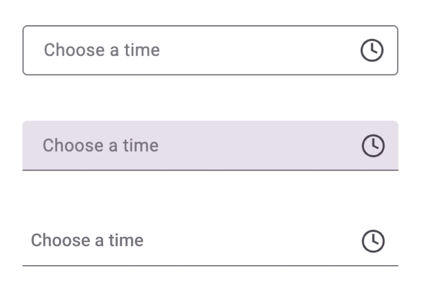 Variants in React TimePicker