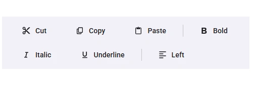 React Toolbar component in multirow mode.