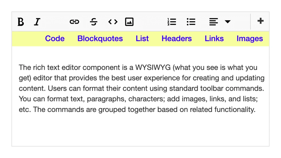 Fully customizable tools in React Rich Text Editor.