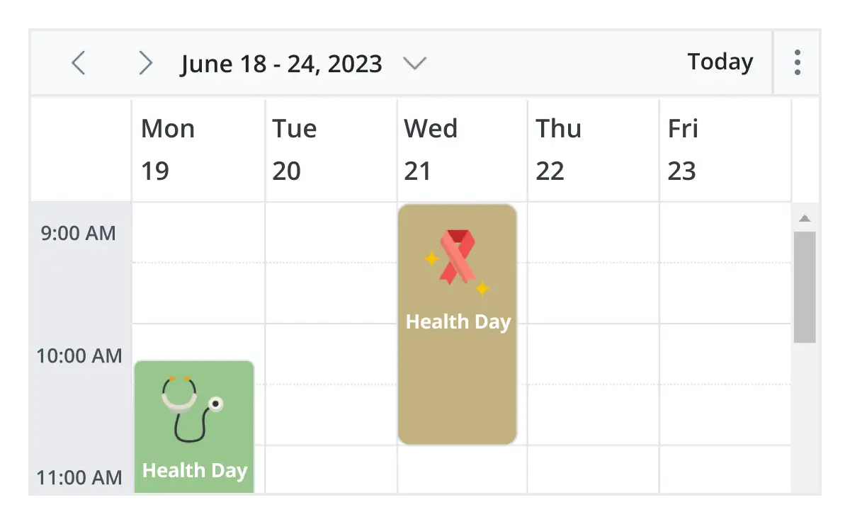 Unique view in React Scheduler component.