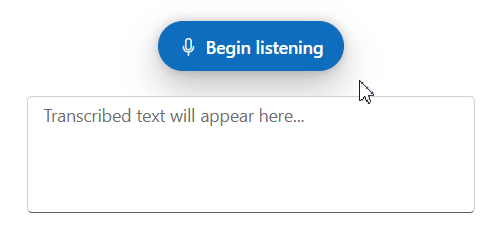 React Speech To Text transcription.