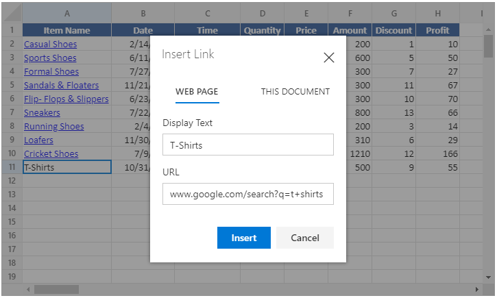 Hyperlink in React Spreadsheet Viewer