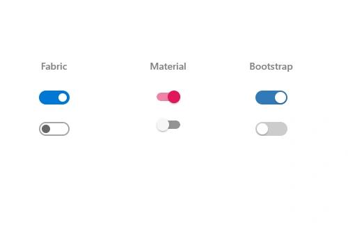 React Toggle Switch Button in various themes.