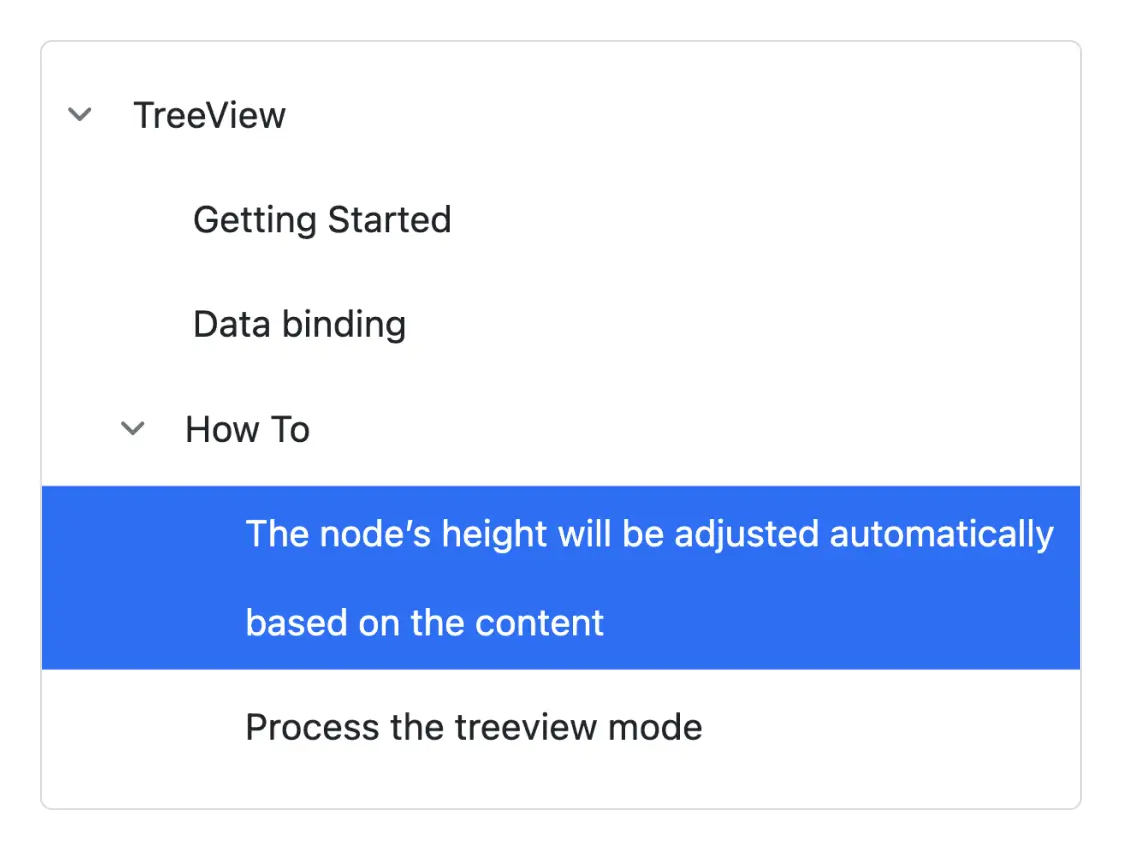 React Tree View text wrap.
