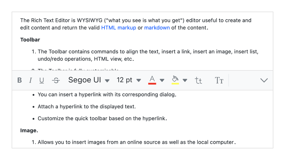 Angular WYSIWYG HTML editor with floating toolbar.