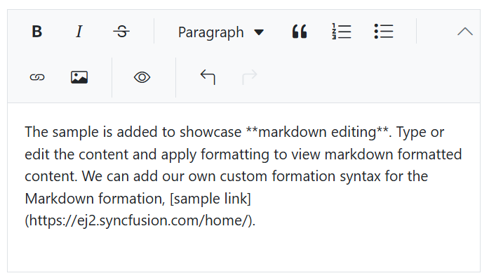 Angular Markdown editor with custom format.
