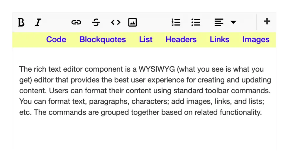 Fully customizable tools in Blazor Rich Text Editor.