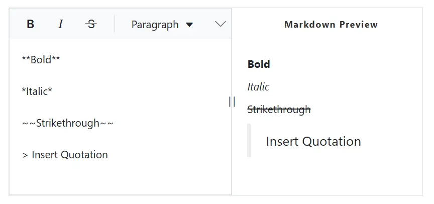 Markdown text to HTML preview.