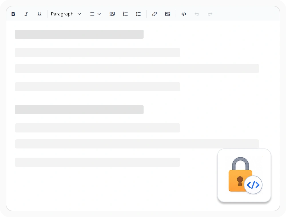 React Rich Text Editor secure HTML encoding