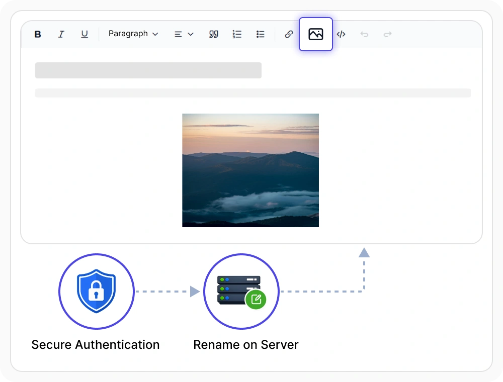 React Rich Text Editor secure image uploads