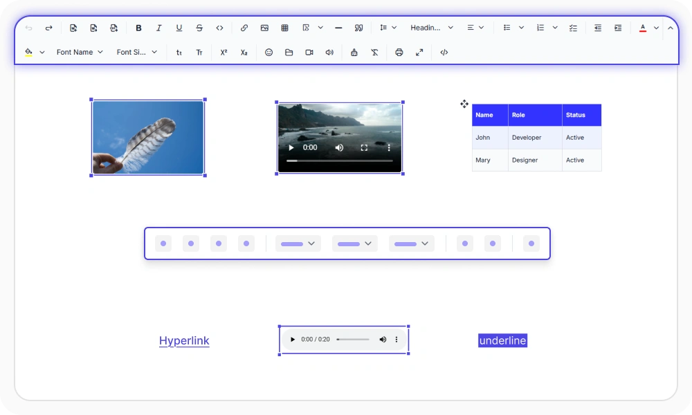 React WYSIWYG inline HTML editor.
