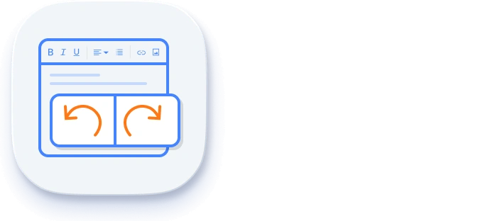Vue Modern Rich Text Editor undo and redo.