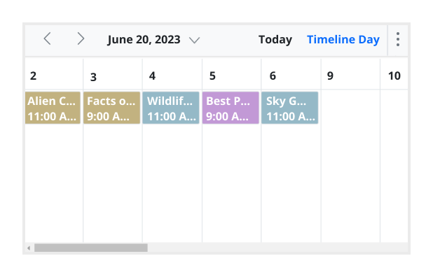 Illustration of hiding weekend days in ASP.NET Core Scheduler.