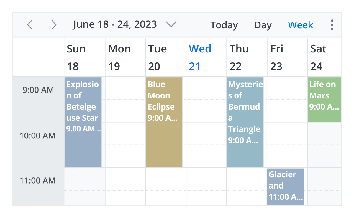 Day View in ASP.NET Core Scheduler component.