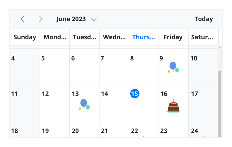 Illustration of cell customization with ASP.NET MVC Scheduler.