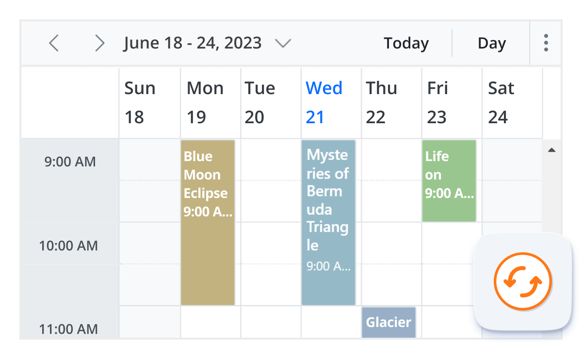 Illustration of real-time updates of ASP.NET MVC Scheduler.