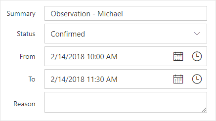 ASP NET MVC Scheduler custom editor template