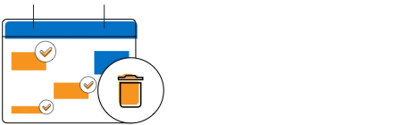 Illustration of multiple event deletion in HTML5 JavaScript scheduler