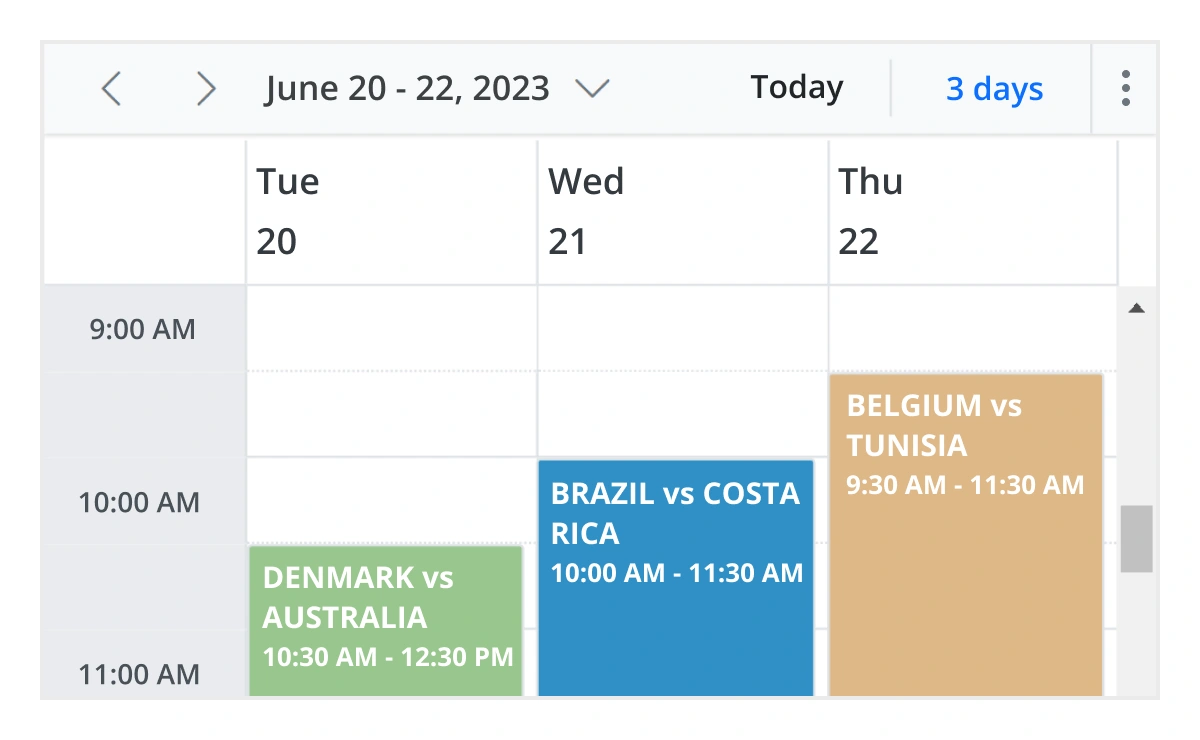 Extensible view intervals in JavaScript Scheduler control.