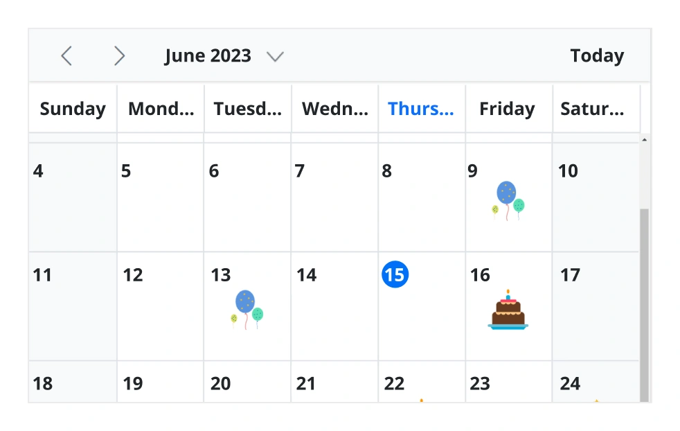 Illustration of cell customization with JavaScript Scheduler.