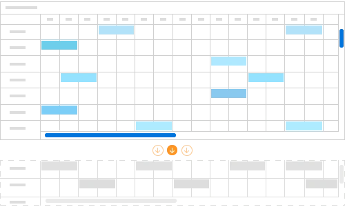 Virtual scrolling in timeline view