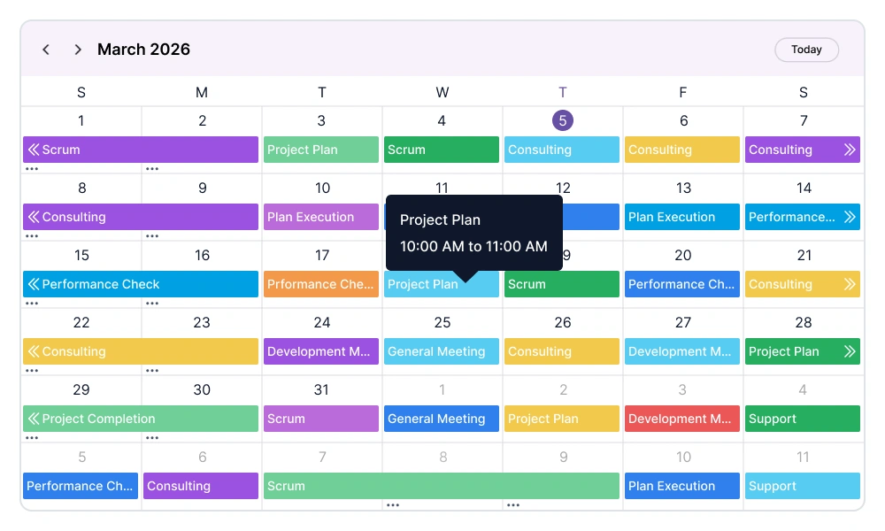 Appointment tooltip in the .NET MAUI Scheduler.