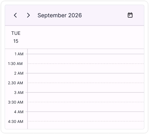 Major and minor timeslot ticks in the .NET MAUI Scheduler.