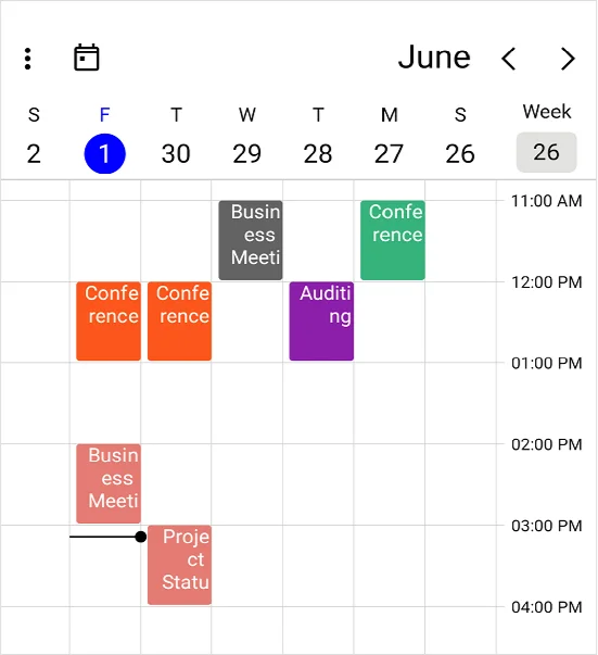 Right to left layout in the .NET MAUI Scheduler.