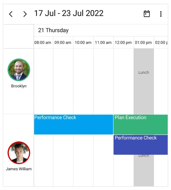 Special regions in the .NET MAUI Scheduler.