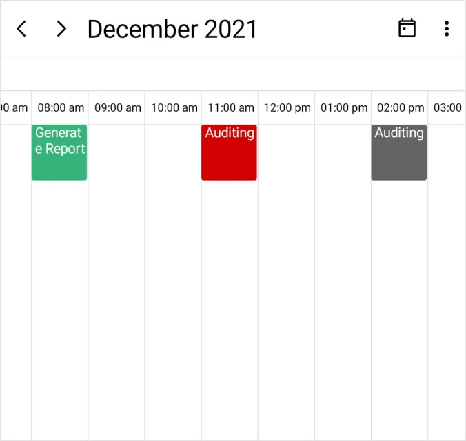 Timeline day view appointments in the .NET MAUI Scheduler.