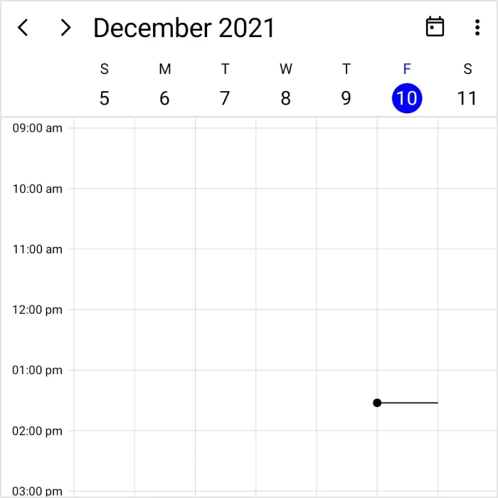 Week view in the .NET MAUI Scheduler.