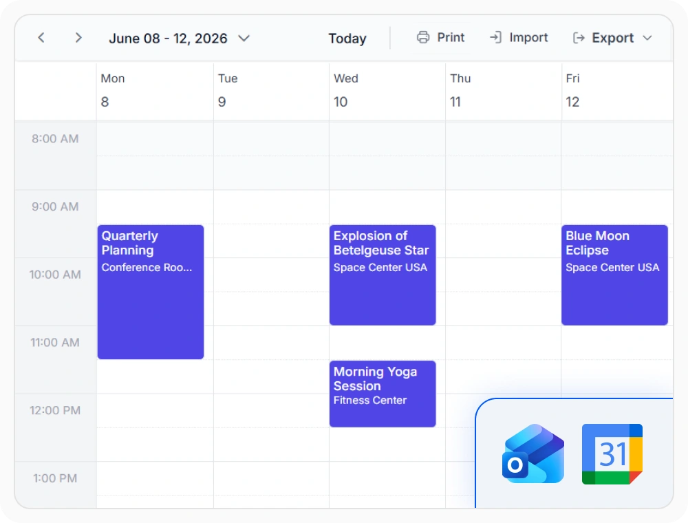 Real-time calendar synchronization between React Scheduler