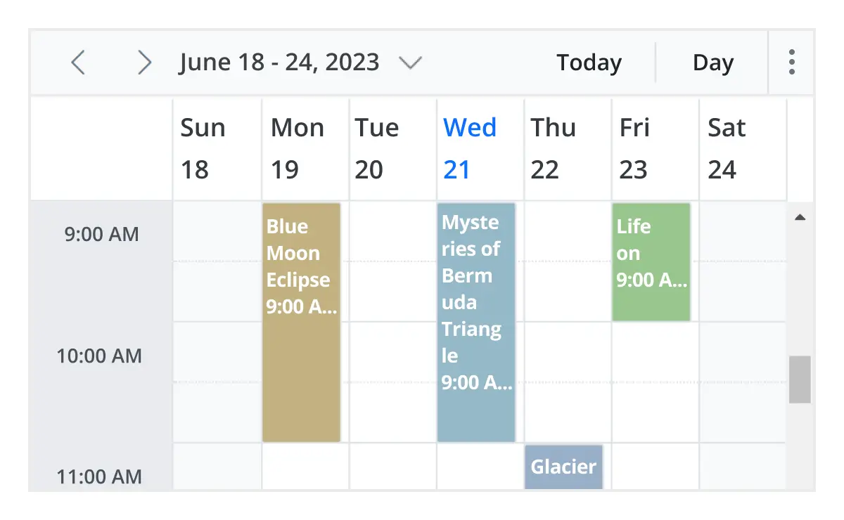Inline-Terminvereinbarung in der React Scheduler-Komponente.