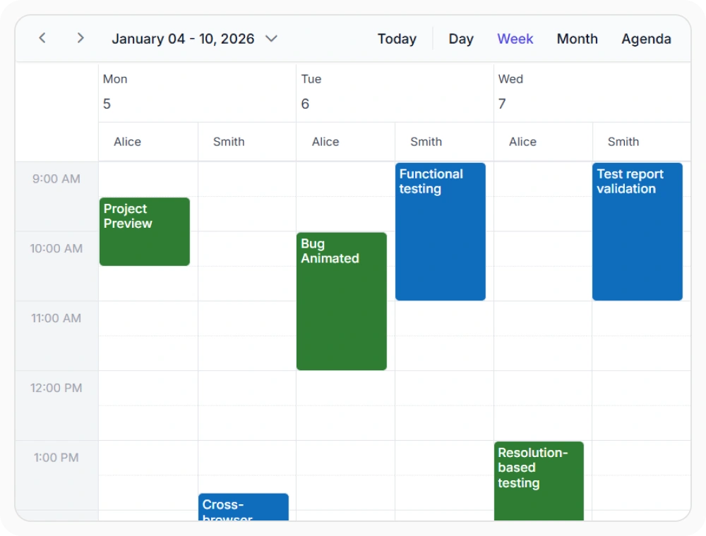 Group by date view in React Scheduler