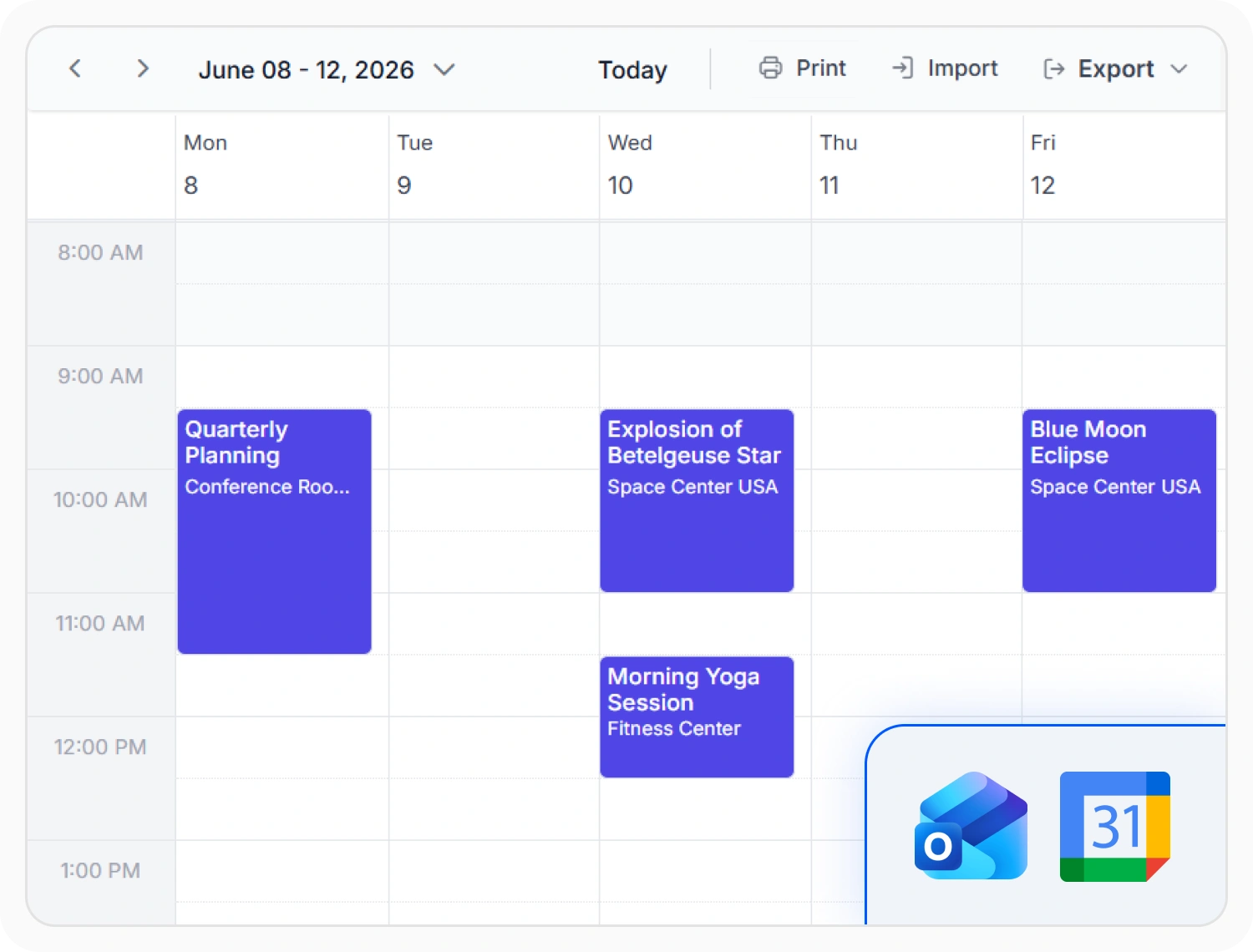 Share React Scheduler events via iCalendar format