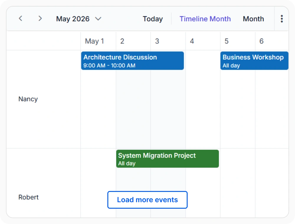 React Scheduler appointment data load on demand