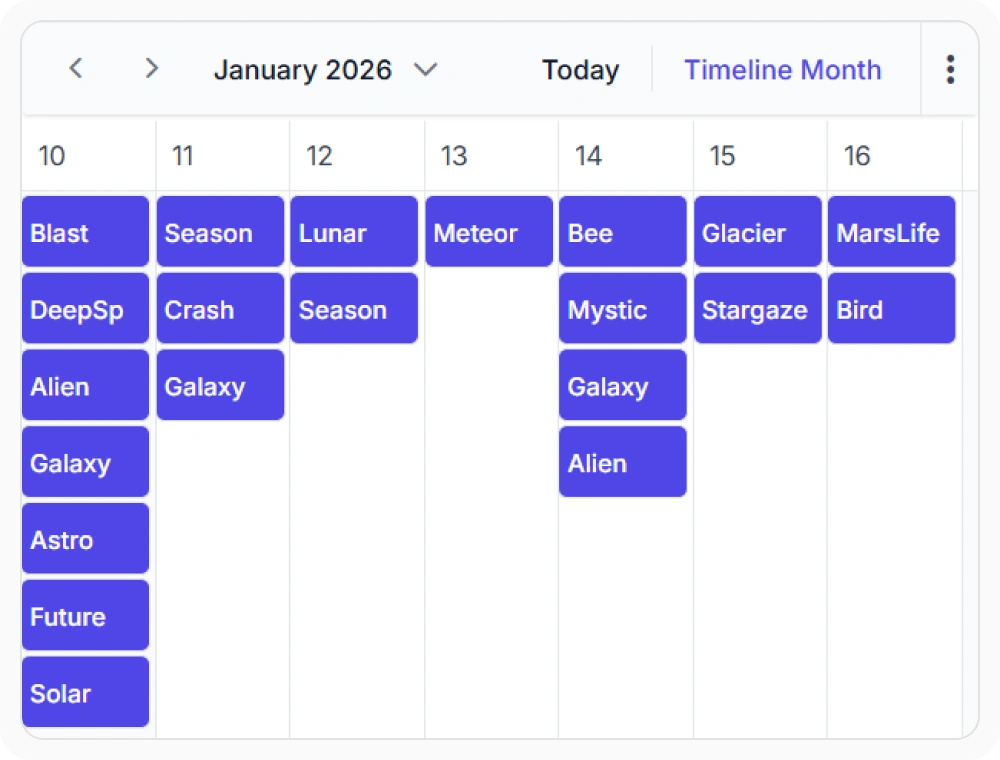 Timeline month view scheduling in React Scheduler