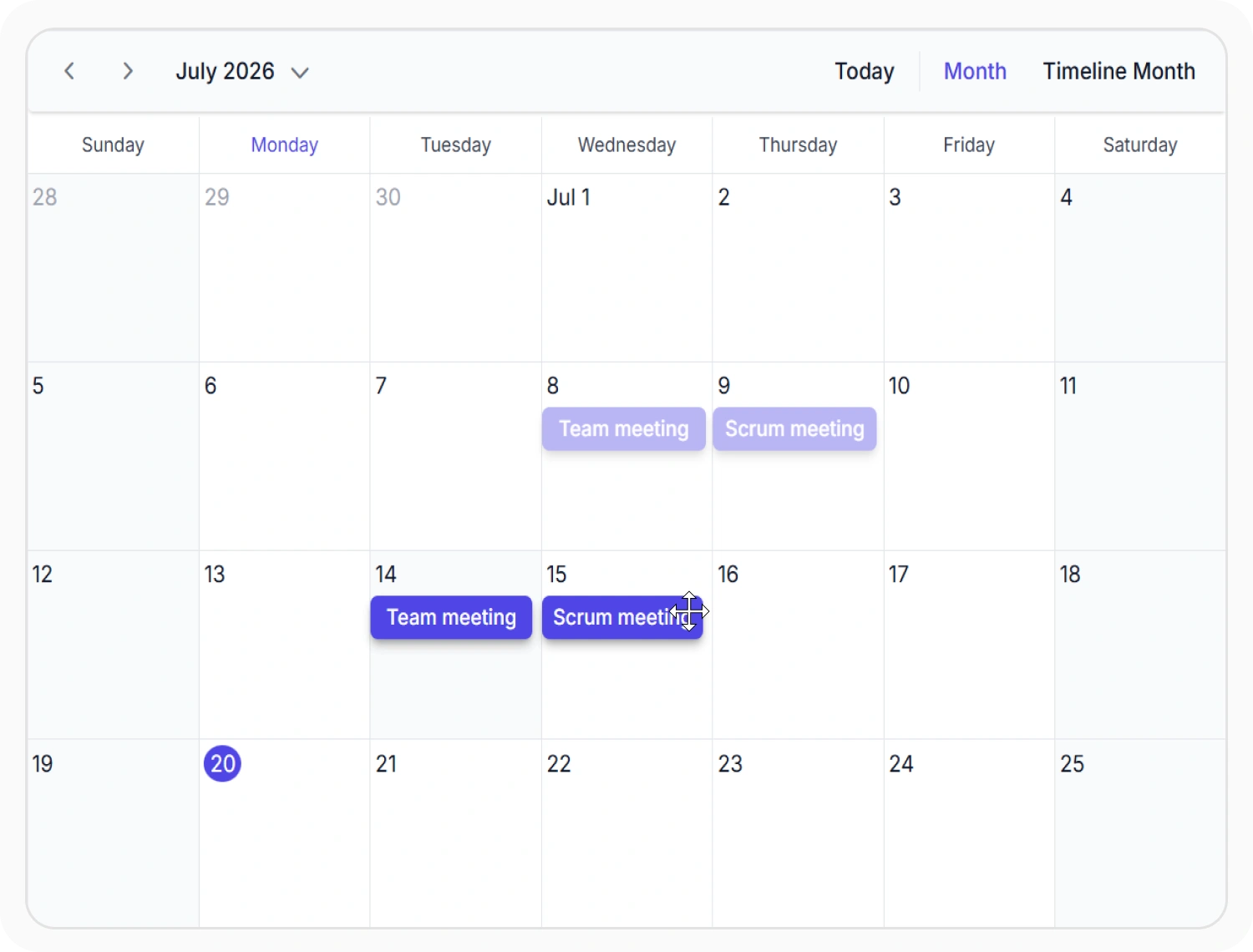 Multiple appointment dragging in React Scheduler
