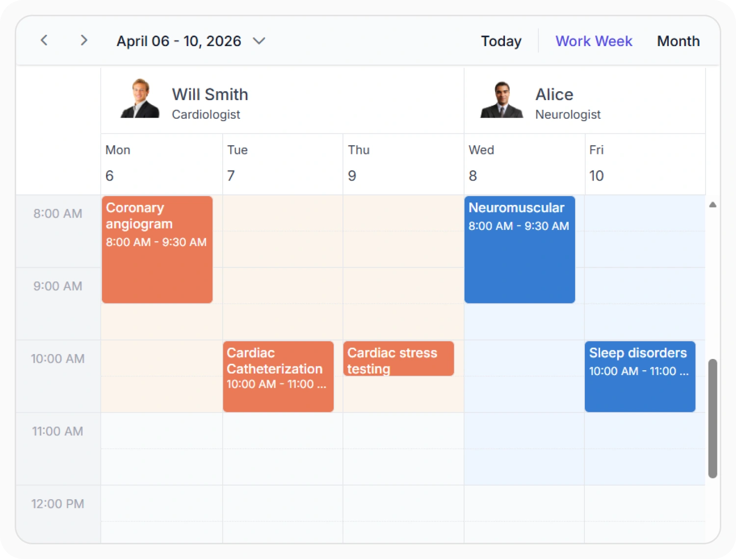 Scheduler with different working hours configured per resource