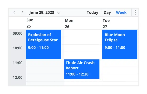 Illustration of displaying time format in React Scheduler.