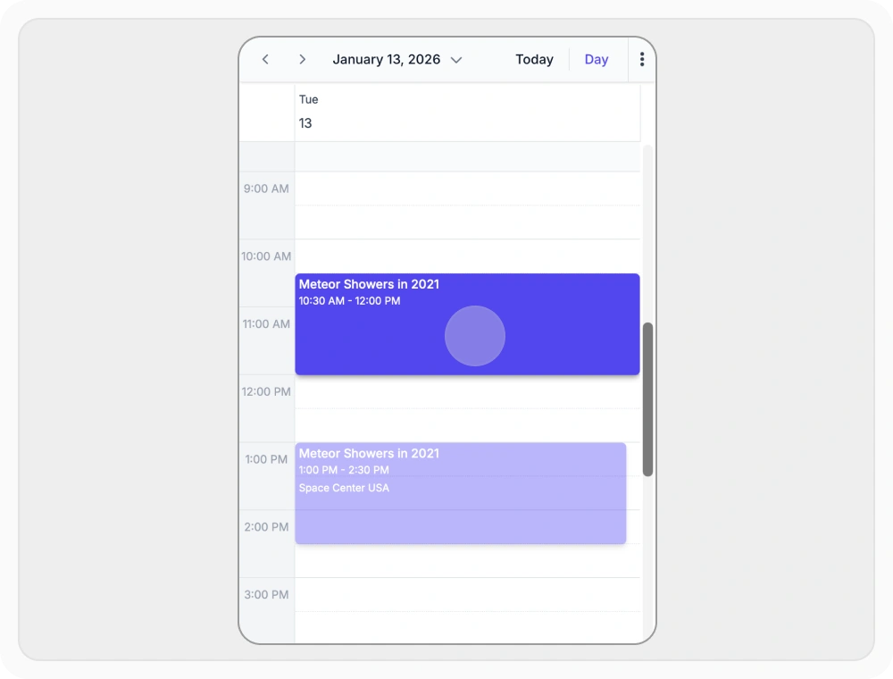 Touch-friendly drag interactions in React Scheduler