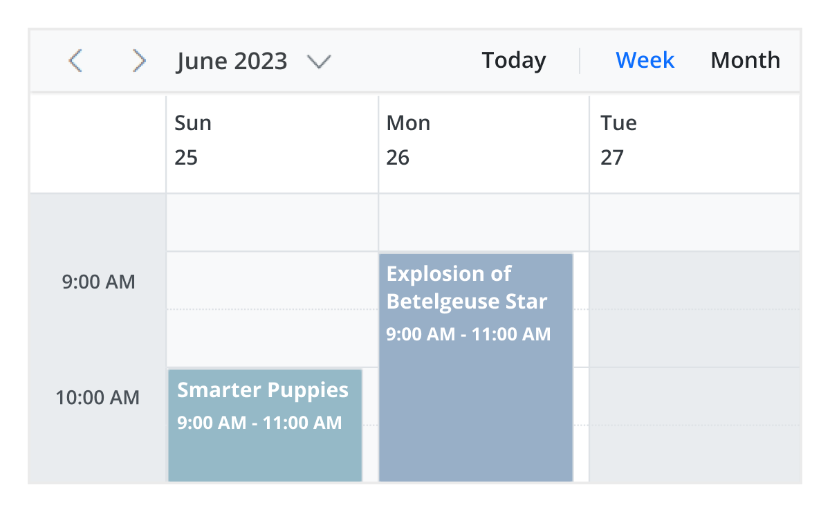 Vue Scheduler cell selection.