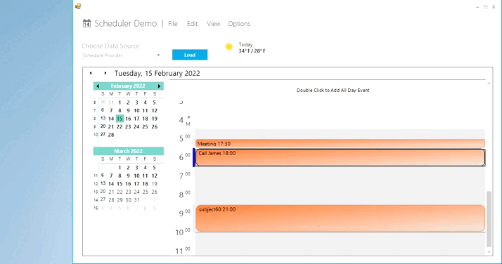 WinForms Scheduler UI experience