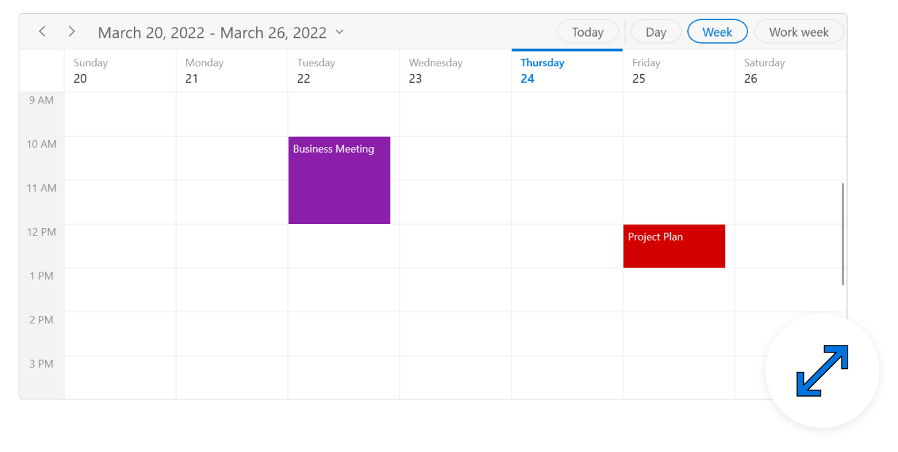 WinUI Scheduler Appointment Resizing